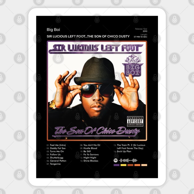 Big Boi - Sir Lucious Left Foot...The Son Of Chico Dusty Tracklist Album Magnet by 80sRetro